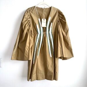 Fortela Arya Beaded Dress Cotton NWT Size 44 IT Medium Resort New